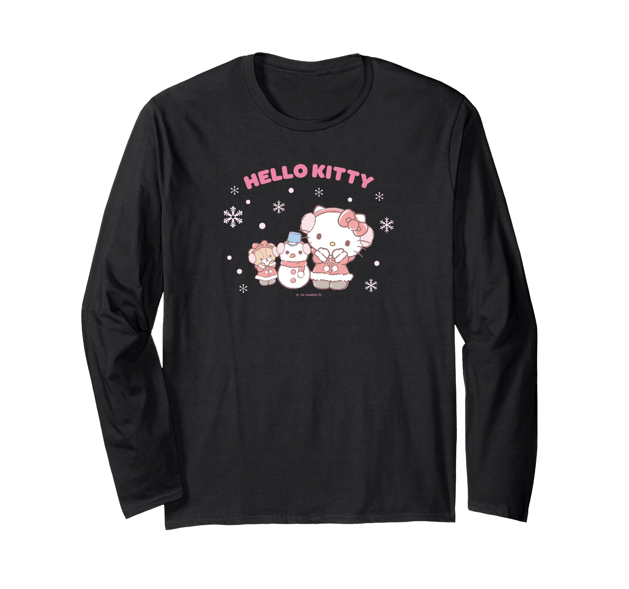 

Теплая зимняя футболка с длинным рукавом Hello Kitty чёрный