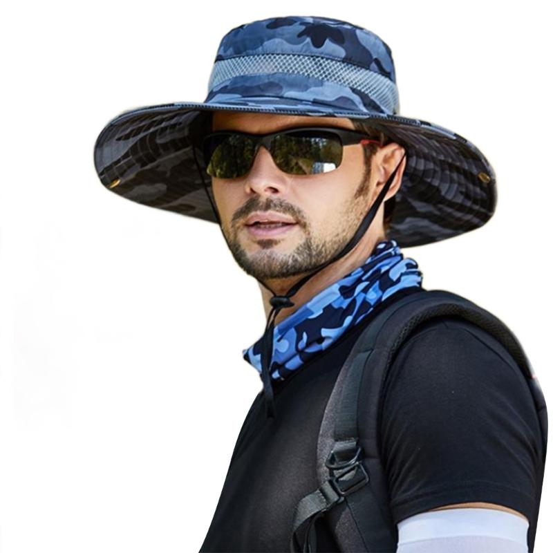 Foldable Bucket Hat for Adult Teenagers Wide Brim Foldable Fisherman Hat Spring Summer Anti-uv Hat Camouflage Design