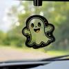 Halloween Car Rearview Mirror Charm Cartoon Bat/Cat/Ghost/Witch Acrylic Pendant 2D Flat Auto Interior Accessories for Cat Backpack Phone