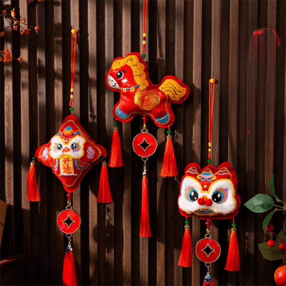 Rote Neujahrsdekoration Traditionelles Pferdejahr Hängende Ornamente Heimdekoration