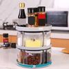 1 Set Spice Rack Organizer Space Saving Load Bearing 360 Degree Rotating Seasoning Holder Kitchen Storage Tray for Desktop