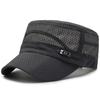 Breathable Mesh Sunscreen Flat Top Hat for Middle-Aged and Elderly Men - Casual Outdoor Cap.