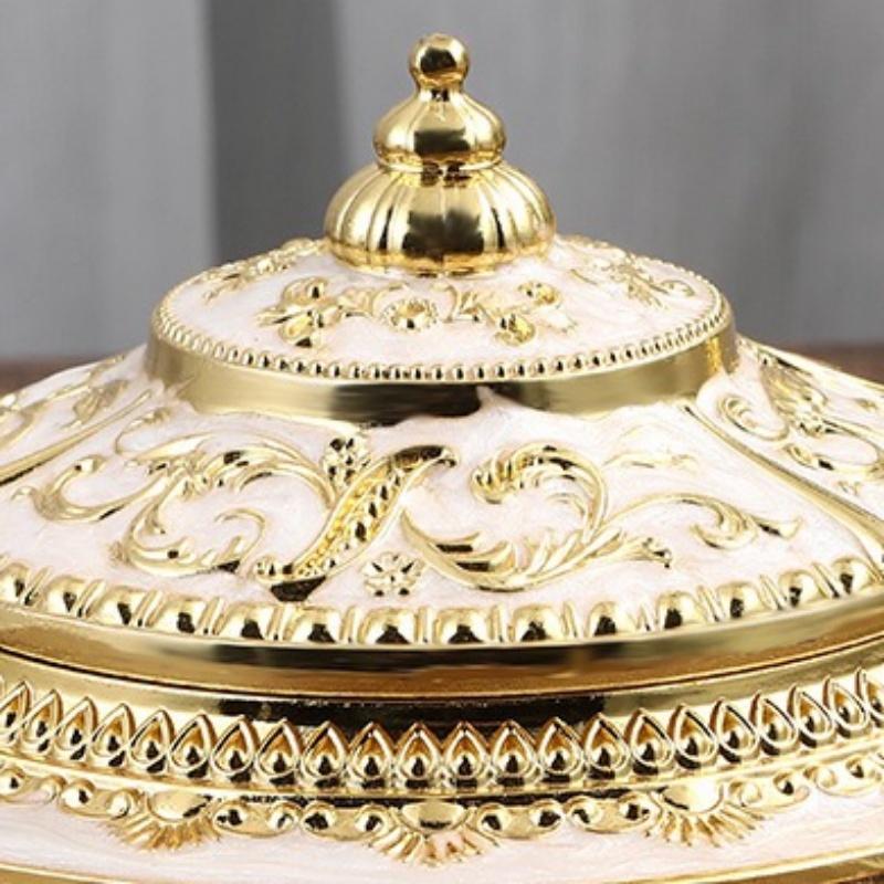 Barattolo per Chicchi di Caffè, Fiore Inciso in Lega Con Coperchio Contenitore di Lusso per Condimenti Organizer per Zucchero, Barattolo per Conservazione Sale, Decorazione da Cucina