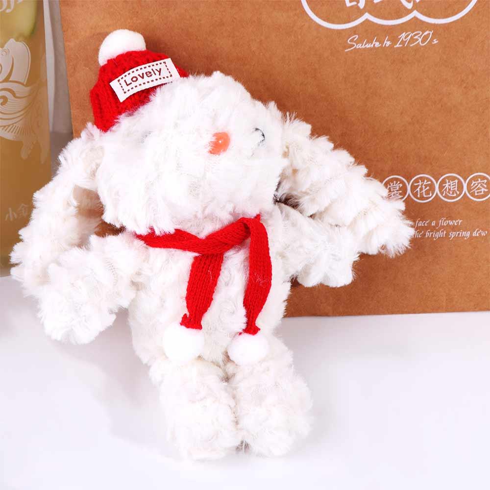 Soft Cartoon Plush Keychain Cartoon Plush Doll Key Ring Christmas Rabbit Pendant Friends