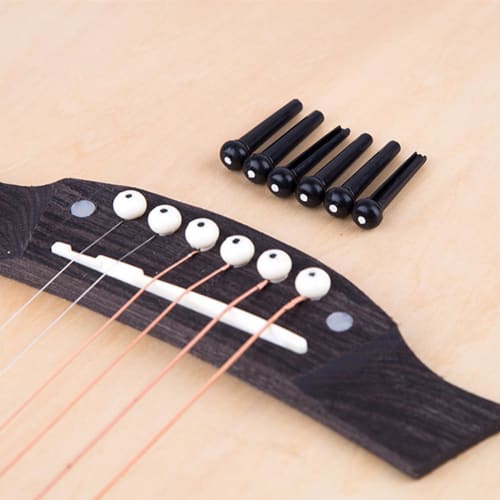 VitalBloom Acoustic Guitar Bridge Pins, Plastic Replacement Guitar String Pins, Beige/Black, with Bridge Pin Puller, Pack of 36