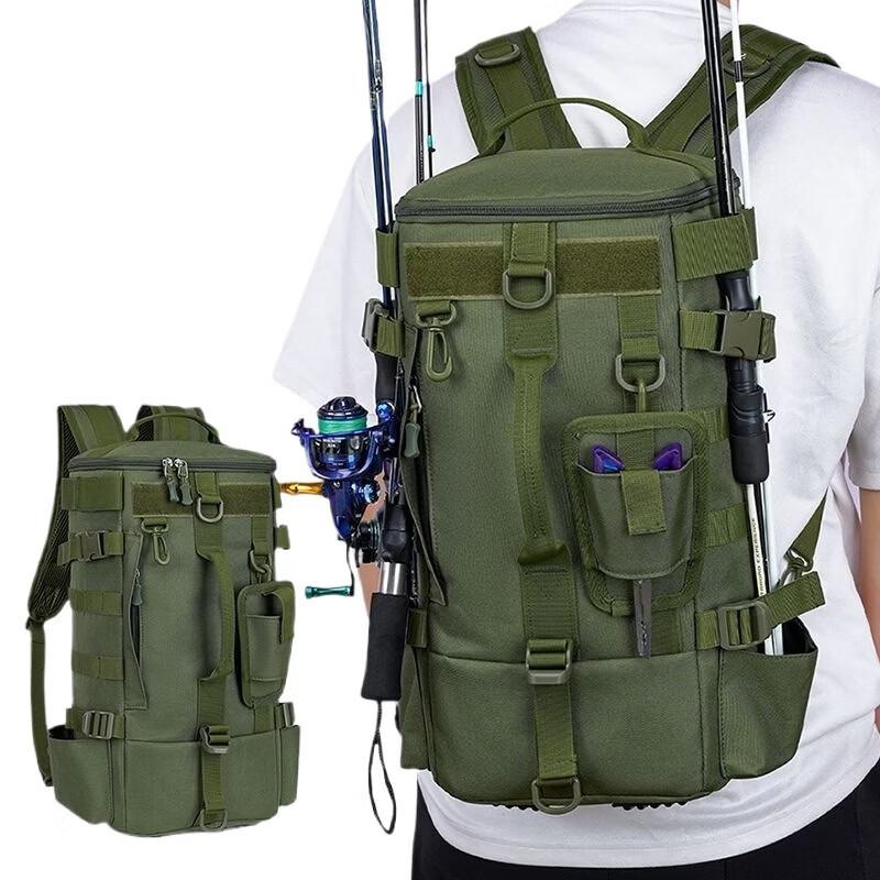 Outdoor Fishing & Travel Backpack with Rod Holder
