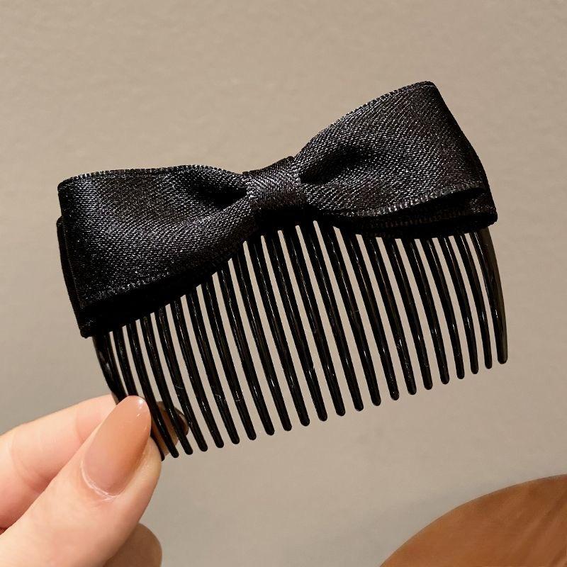 3Pcs Bow Hair Comb, Headgear, Comb in The Back of The Head, Hairpin Temperament, Upside Down Comb in The Forehead, Bangs Finishing, Side Comb.
