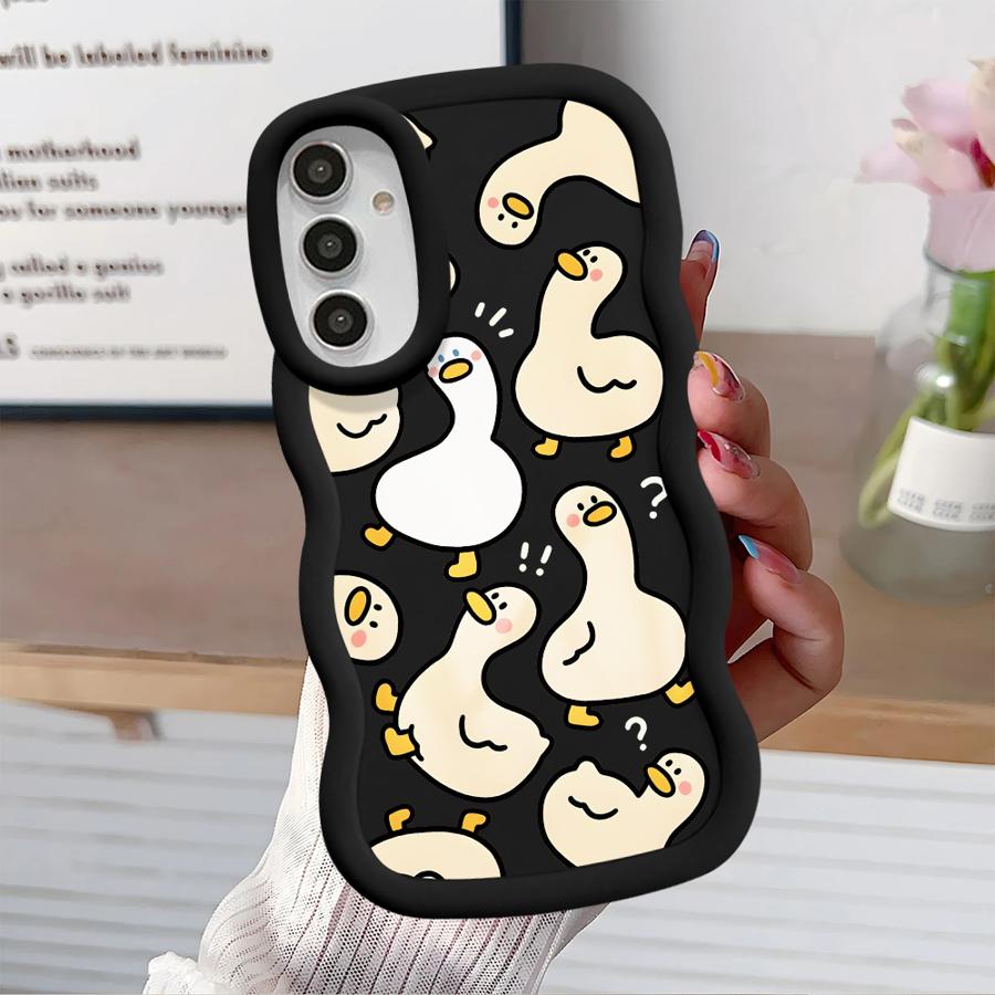 Soft Phone Cover Case for Samsung Galaxy A21s A13 A14 A11 A16 A15 A12 A52 A06 A05 A23 A53 A22 A33 A03 A04 Cartoon Dinosaur Goose