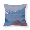 Painted Snow Mountain Sunset Colorful Sky Retro Pillow Case Sofa Model Room Decoration Pillow