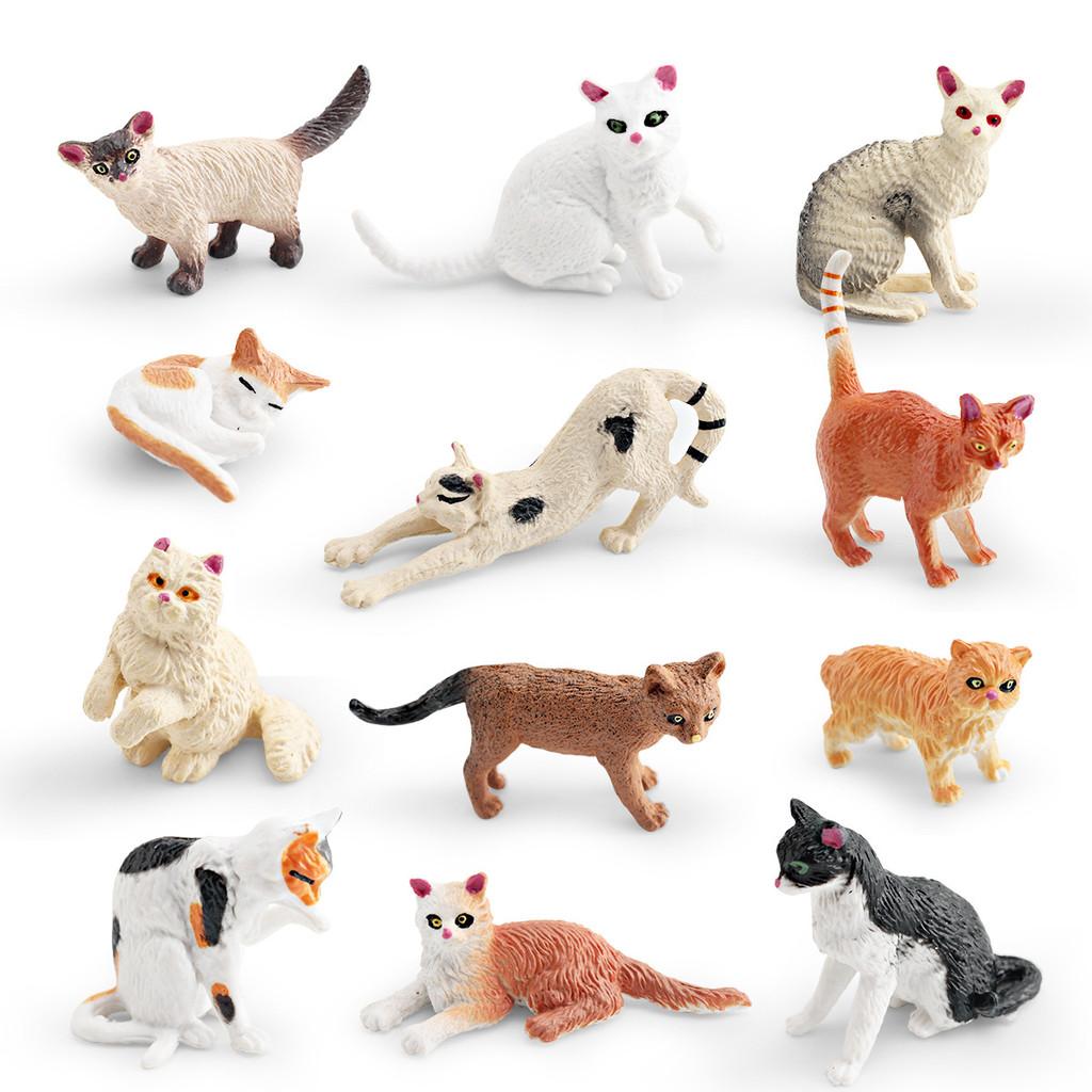 Mini Cat Figurine Collection Pvc Static Models With Six Or Twelve Cats For Decoration And Gift Ideas