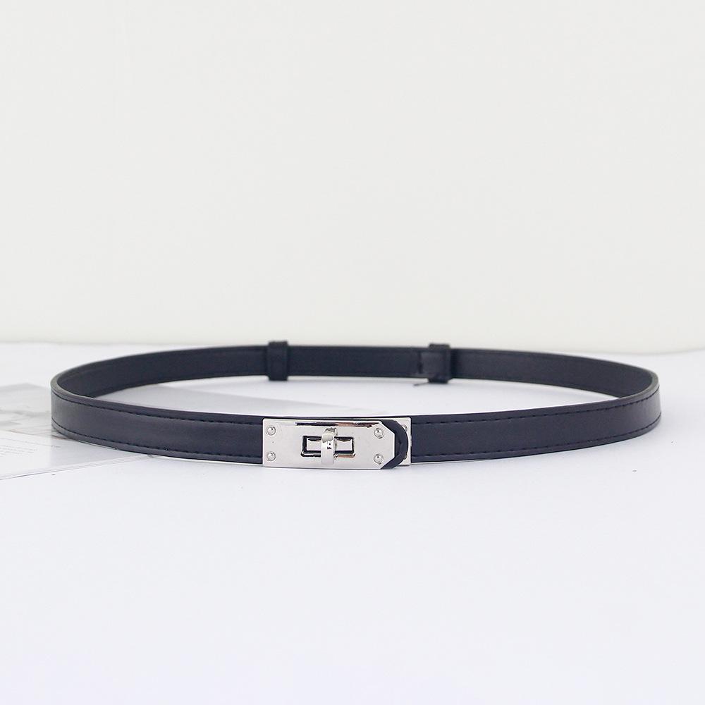 Women's Adjustable Thin Leather Belt - Versatile Korean Style Waist-Cinch for Dresses & Coats