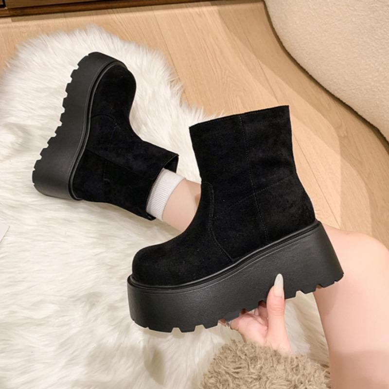 Women Leopard Flats Platform Suede Ankle Snow Boots Fashion Casual Shoes Woman Brand Winter 2025 Trend Cozy Warm Botas Mujer
