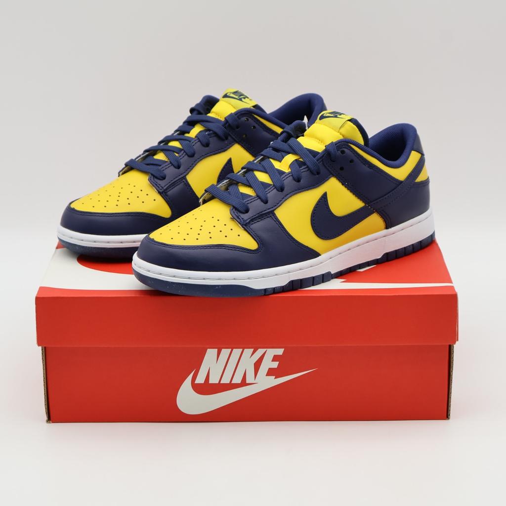 DD1391-700 Nike Dunk Low Michigan Varsity Maze Mitternachtsblau Weiß (Herren)