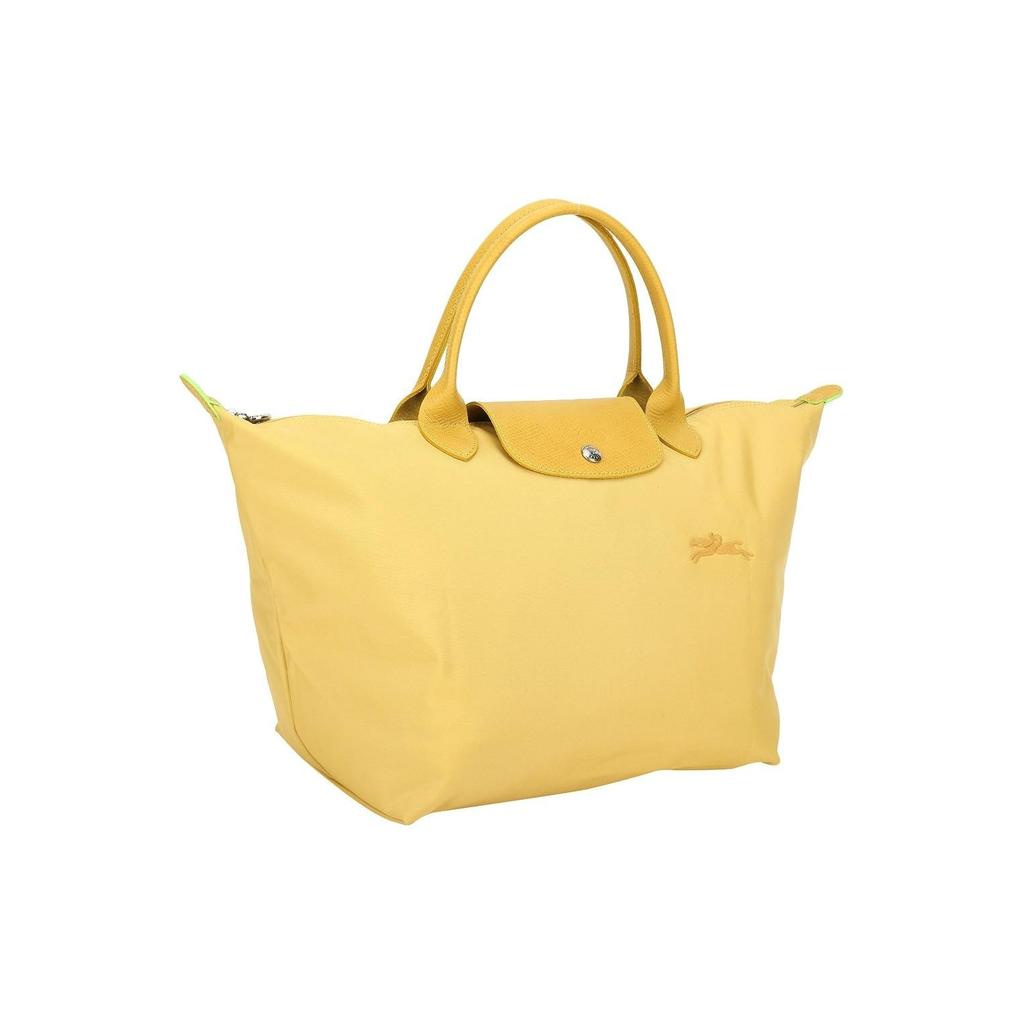 Longchamp Solid Color Embroidered Logo Snap Zipper Closure Fabric And Leather Dumpling Handbag Small Women Handbags Wheat-Yellow 1621919A81-23F