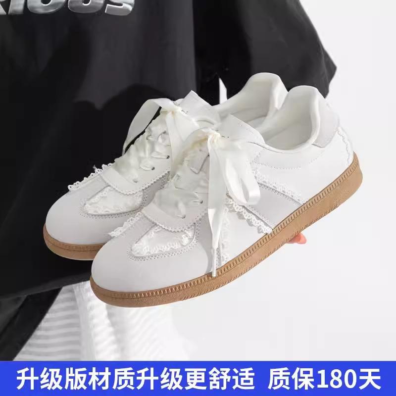 Silver German training shoes women's spring and autumn new shoes lace little white shoes niche retro women's shoes versatile board shoes
