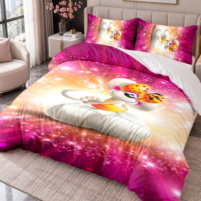 Diddl 3Pcs Bedding Set Duvet Cover With Two Pillowcases For Bedroom Home Decoration