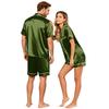 Couple Matching Pajama Set Short Sleeve Button Down Shirt And Shorts Sleepwear Soft Casual Loungewear S To XXXXL