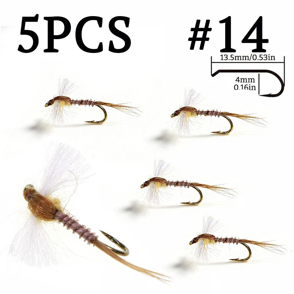 #14 #16 Jepice Spinner Suchá muška s křídlem Para Post & srstí jelena, Ostrý háček Umělá nástraha hmyz pro rybolov pstruhů, lipanů, okounů