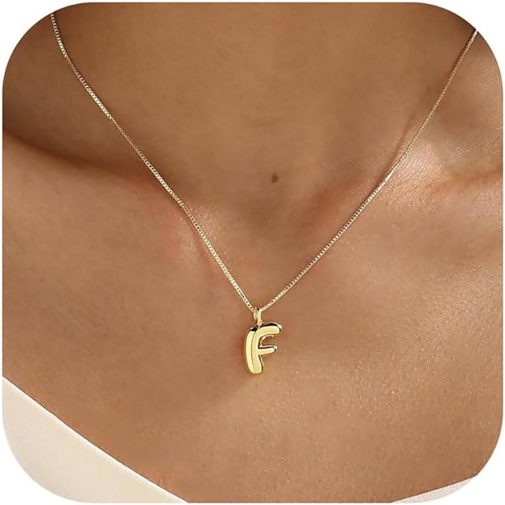 Elegant And Minimalist 26 Letter English Necklace With Bubble Gloss Letter Pendant, Women's Gift Collarbone Chain