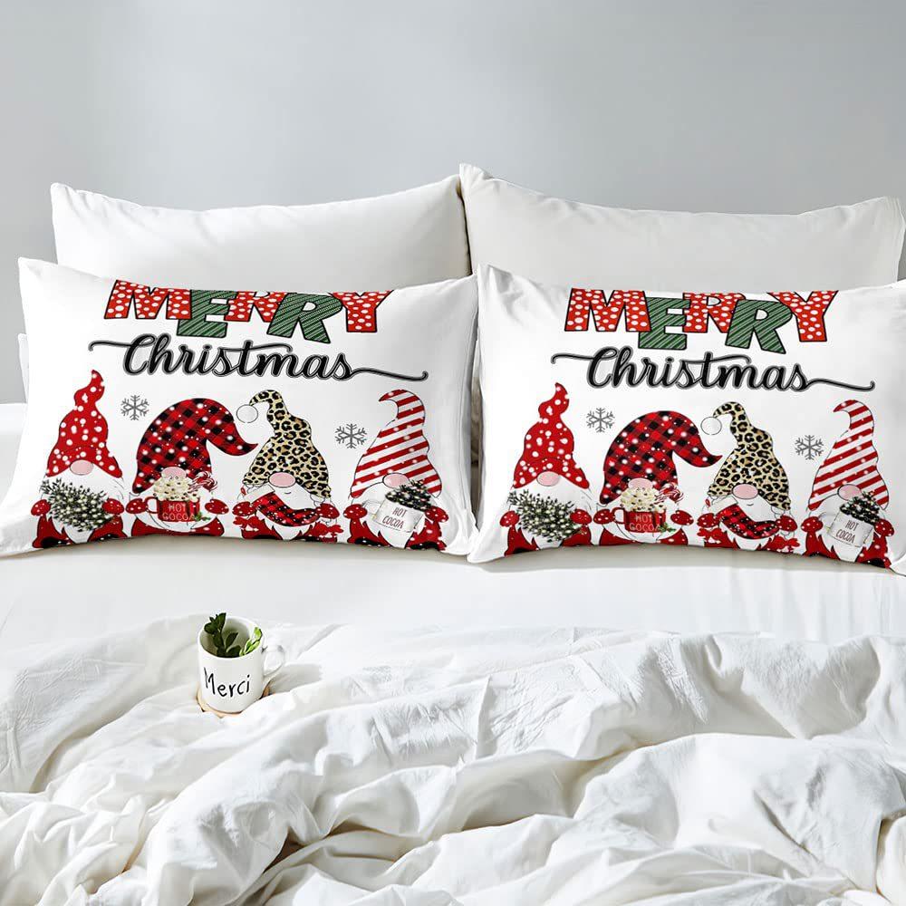 Christmas Cute Dwarf Three-Piece Quilt Cover 3D Digital Printing Bedding Set