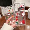 Merry Christmas Elk Santa Tree Pattern Clear Case For Samsung S24 Ultra S23 FE A55 A54 A34 A35 A52 Soft Silicone Shockproof Transparent Phone Cover