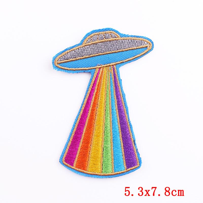 Rainbow Series Patch Iron On Patches For Clothing Stickers Cartoon Animal Embroidery Patch On Clothes Fusible Decorate Badges
