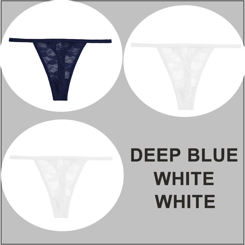 FINETOO 3PCS/Set Sexy G-string Panties Women Thongs  Lace Underwear Pantys Low-Waist Femme Underpants Mesh Transparent  Lingerie