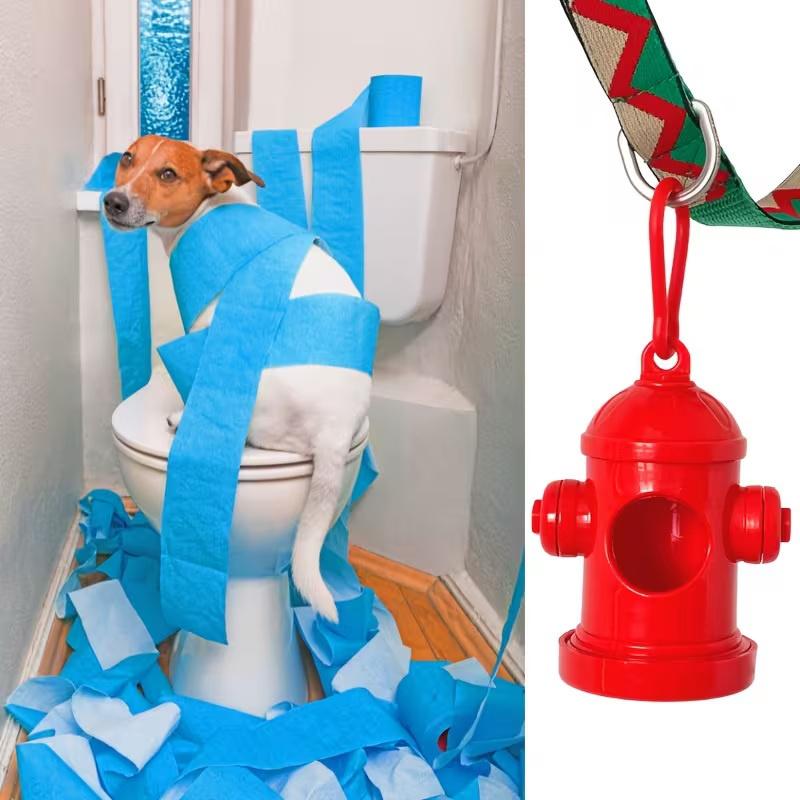 

Pet Fire Hydrant-Style Garbage Bag Collector, Portable Poop Bag Dispenser For Dog Walks, Poop Bag Storage Keychain 1Pc