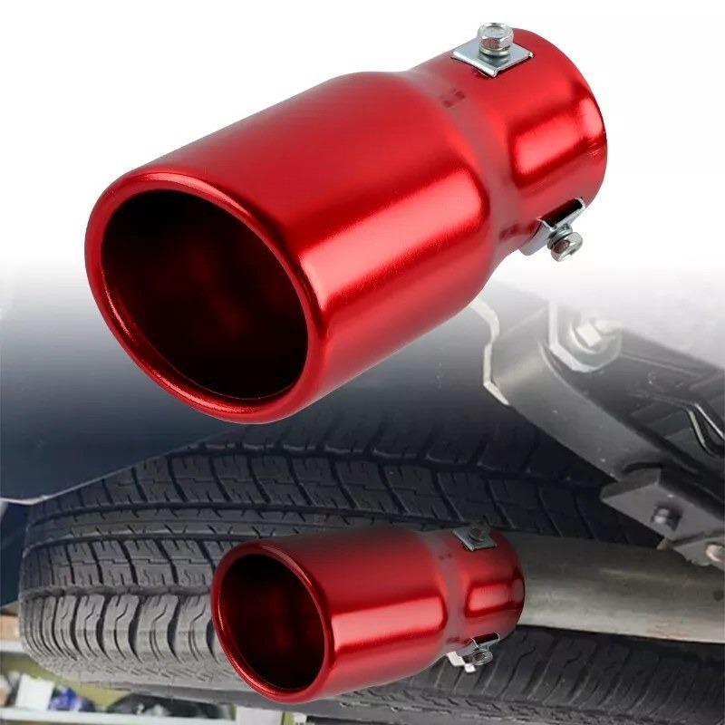 

Red Round Car Exhaust Muffler Tip Straight Pipe 63mm 2.5 Inch Inlet Universal Auto Exhaust Tail Pipe Modification Accessory красный
