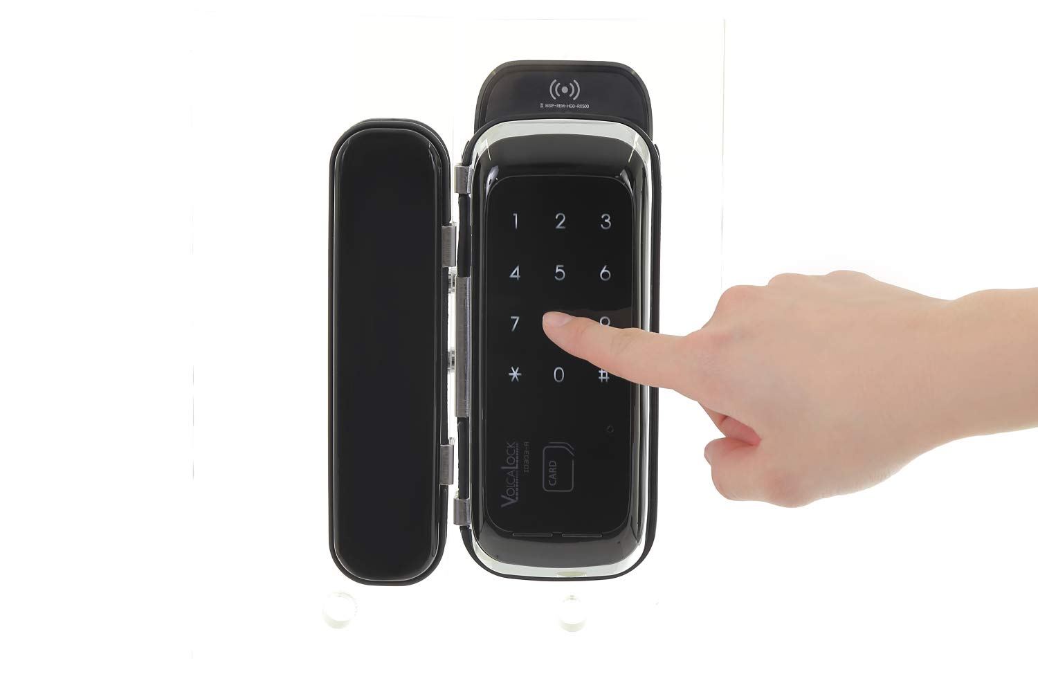 

Rockman Japan Цифровий дверний замок для загартованого скла, тип відео, в комплекті, картка/PIN ID-303FE чорний