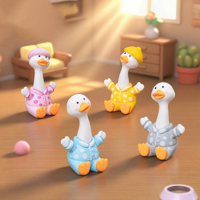 Design Canard Heureux, Ornement de Bureau, Décoration d'Intérieur Paysage Miniature, Canard Mignon Pour Commande de Voiture