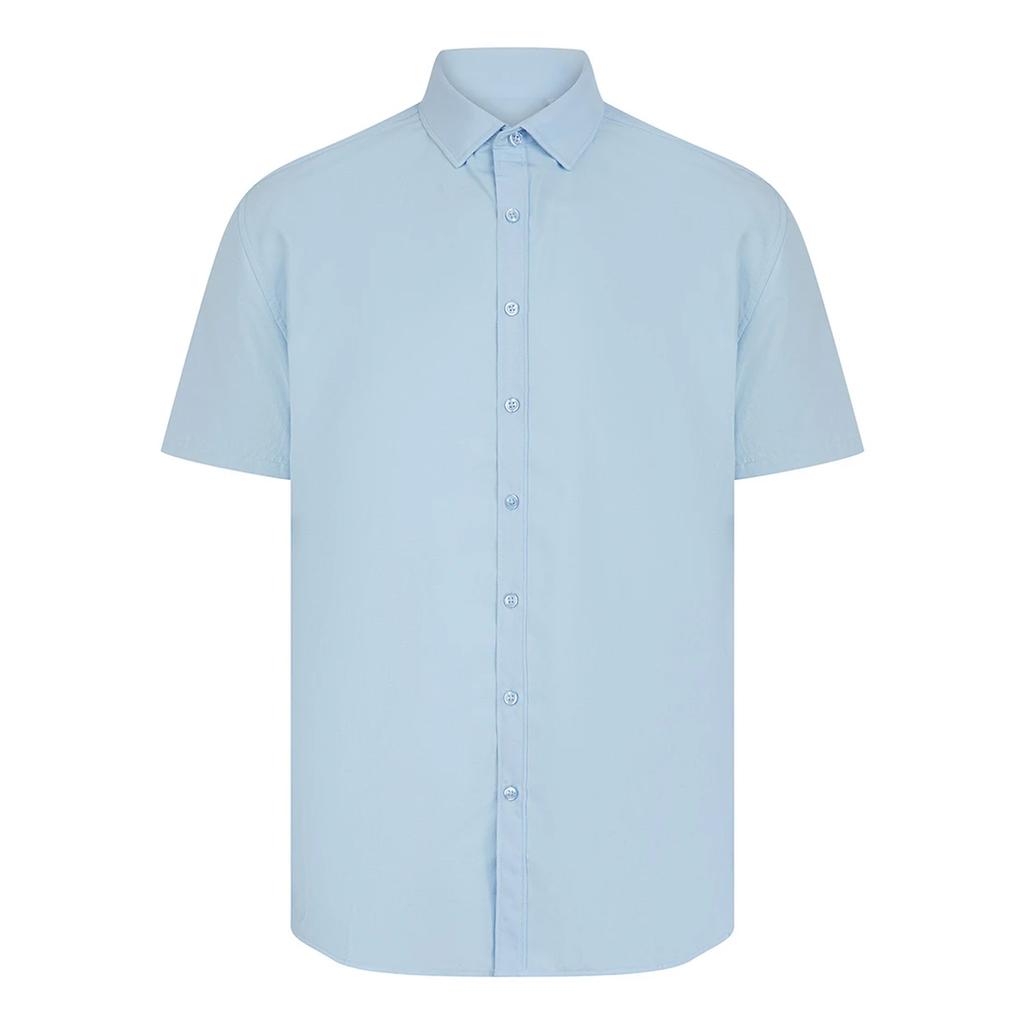 Henbury Mens Cotton Feel CoolPlus Short-Sleeved Shirt