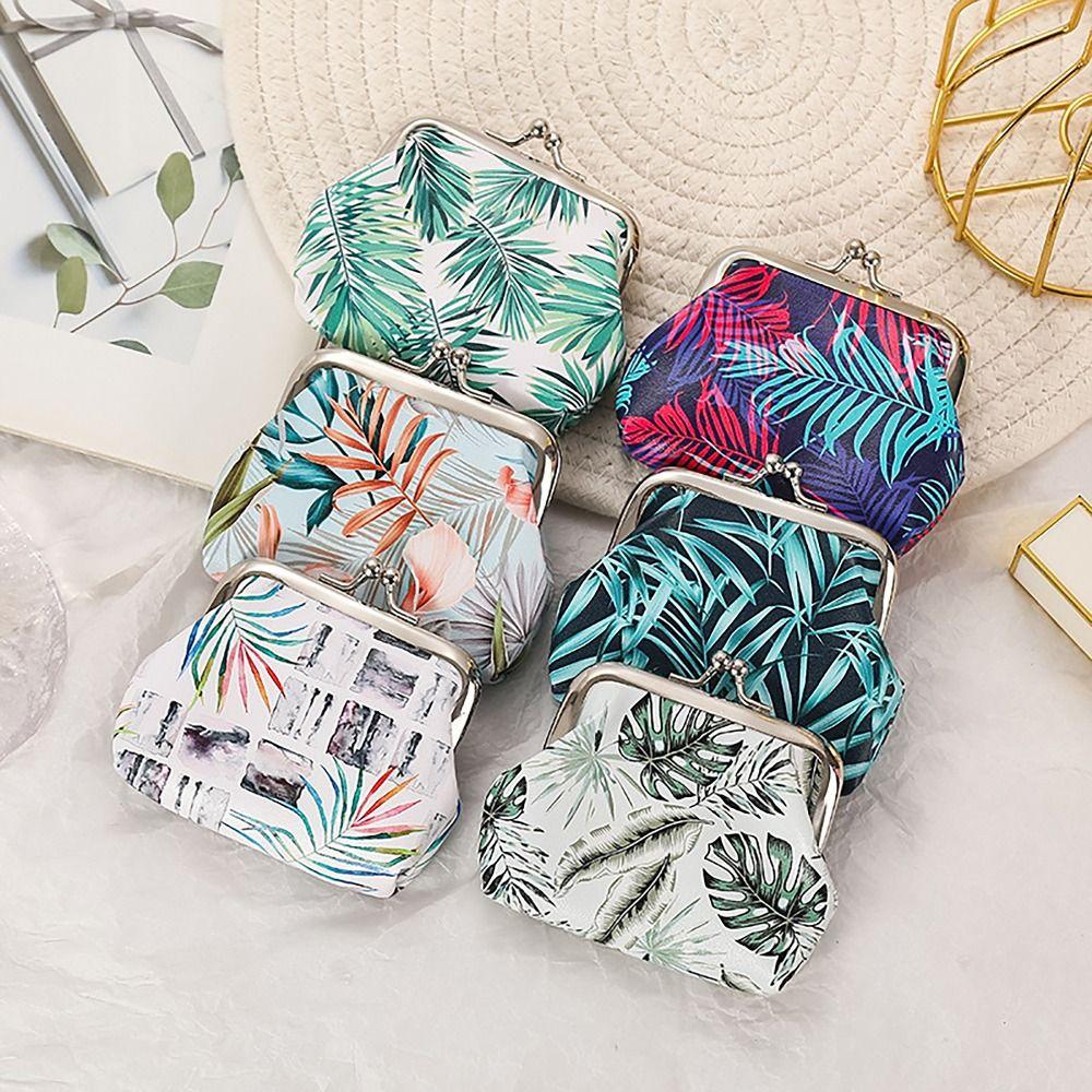 Durable Floral Coin Purse Iron Mouth Clip PU Change Money Organizers Ethnic Style Cash Pouch Gift Bag