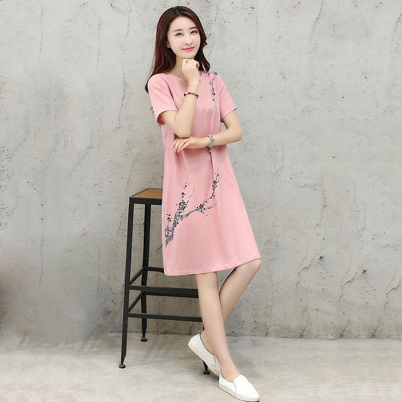 Fashion Summer Womens Casual Elegant Short Sleeve Shift Dress Bright Red And Comfortable Fit