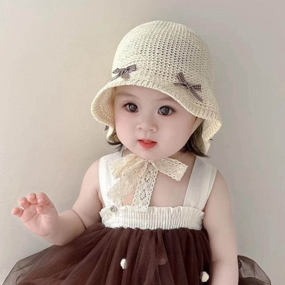 Sun Protection Children Panama Caps Foldable Baby Sun Hat Cute Bow Straw Hat