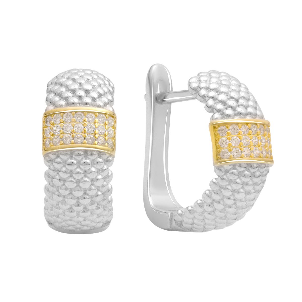 

Silver earrings with cubic zirkonia (2184089) білий