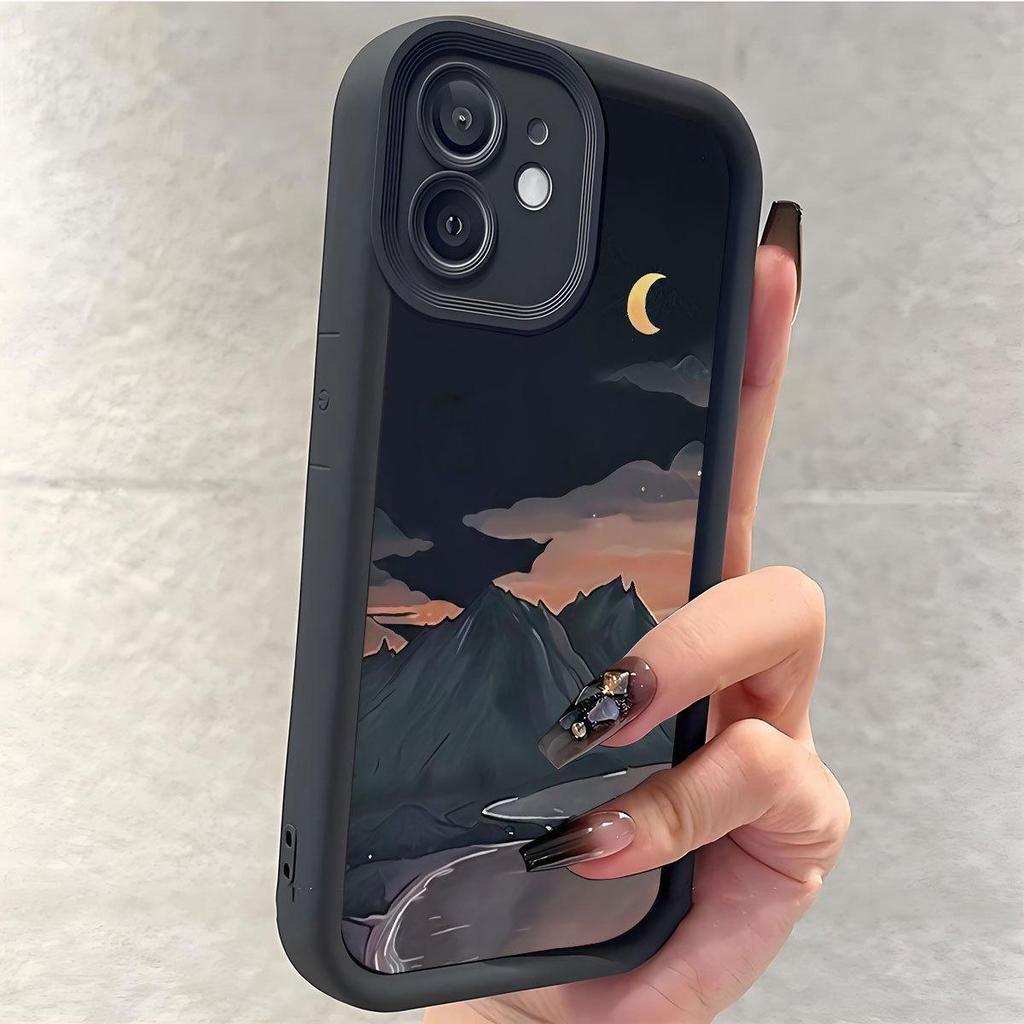 Daisan Night View Groove Phone Case for iPhone 14/15/16/17 Pro Max - Black New Style Protective Cover
