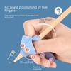 Suport pentru pix din silicon pentru copii: Corector de postură pentru scris cu cinci degete pentru începători de grădiniță, penar portabil
