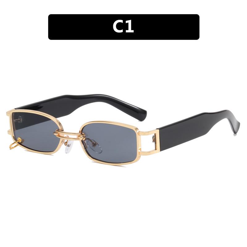 Trendy 2023 Celebrity Metal Square Sunglasses: Stylish, Small Frame for Men & Women