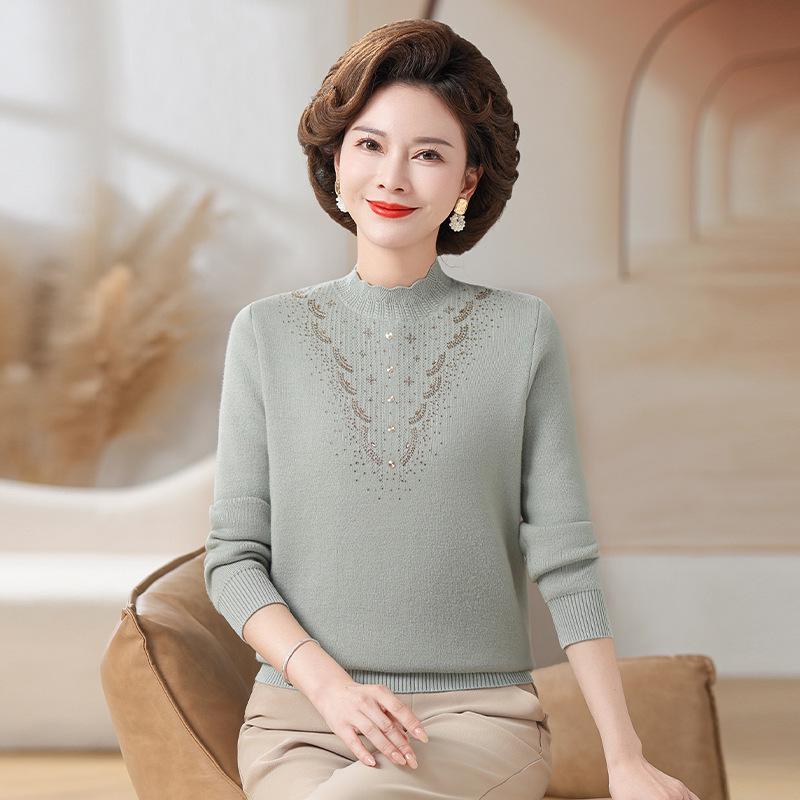 2024 Winter Fleece One-Piece Base Layer: Warm Fashion Sweater for Middle-Aged and Elderly Women