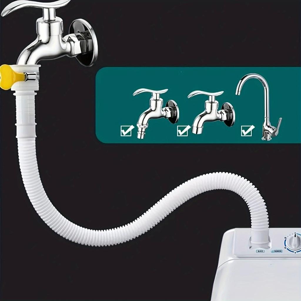 Multifunktionellt förlängningsrör för kran med klämma, Enkel installation, Sammanlåsande huvud- och svansdesign, Plastmaterial för trädgård, badrum, kök