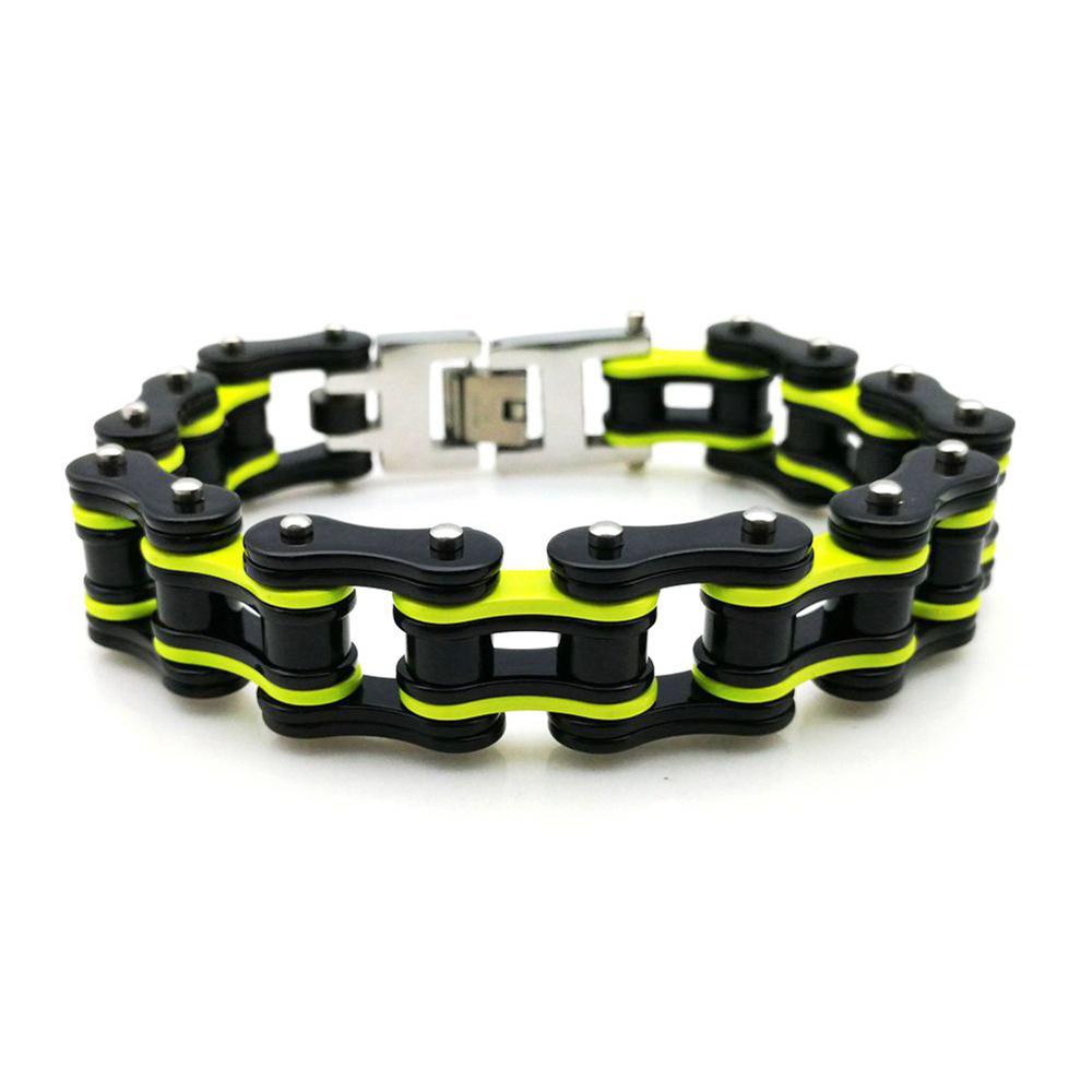 

Мужской красный и черный браслет из нержавеющей стали для мотоцикла - европейский и американский стиль 21.5 cm