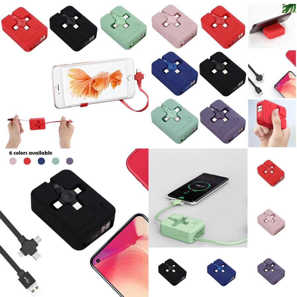 Fast Charging 3-in-1 Cable For Ios Micro And Type-c Tangle-free Design