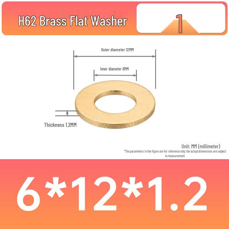 Copper H62 Brass Flat Washer for Enhanced Electrical Conductivity – Available In Sizes 2 To 14
