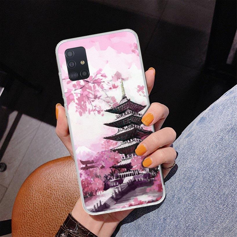 Cherry Blossom Tree Phone Case For Samsung Galaxy A52 A32 A22 A12 A51 A31 A50S A30S A20S A10S Note 20 Ultra 10 Plus S10 A72 A71