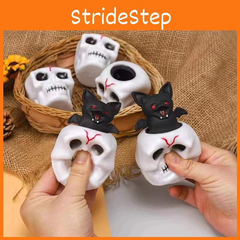 Unikalna Halloweenowa Czaszka Zabawka Antystresowa z Motywem Nietoperza dla Zabawy Relaksu i Gry