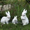Kreatives Harz hübscher Hase Gartendekoration Terrasse Außen Handwerksskulptur Tiernachbildung Dekorationsornamente Miniatur
