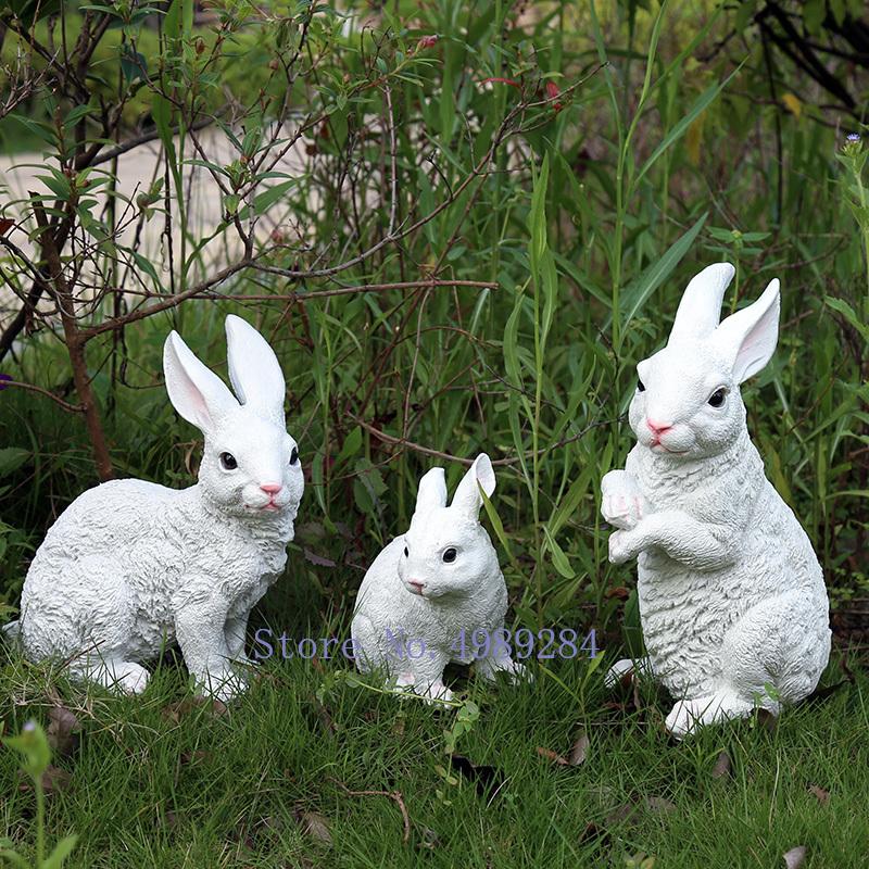 Kreatives Harz hübscher Hase Gartendekoration Terrasse Außen Handwerksskulptur Tiernachbildung Dekorationsornamente Miniatur