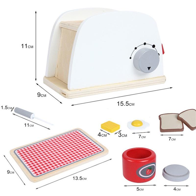 Non-Toxic Wooden Kitchen Pretend Play Toy Simulation Wooden Coffee Machine Toaster Machine Food Mixer Baby Early Learning Educational Toys