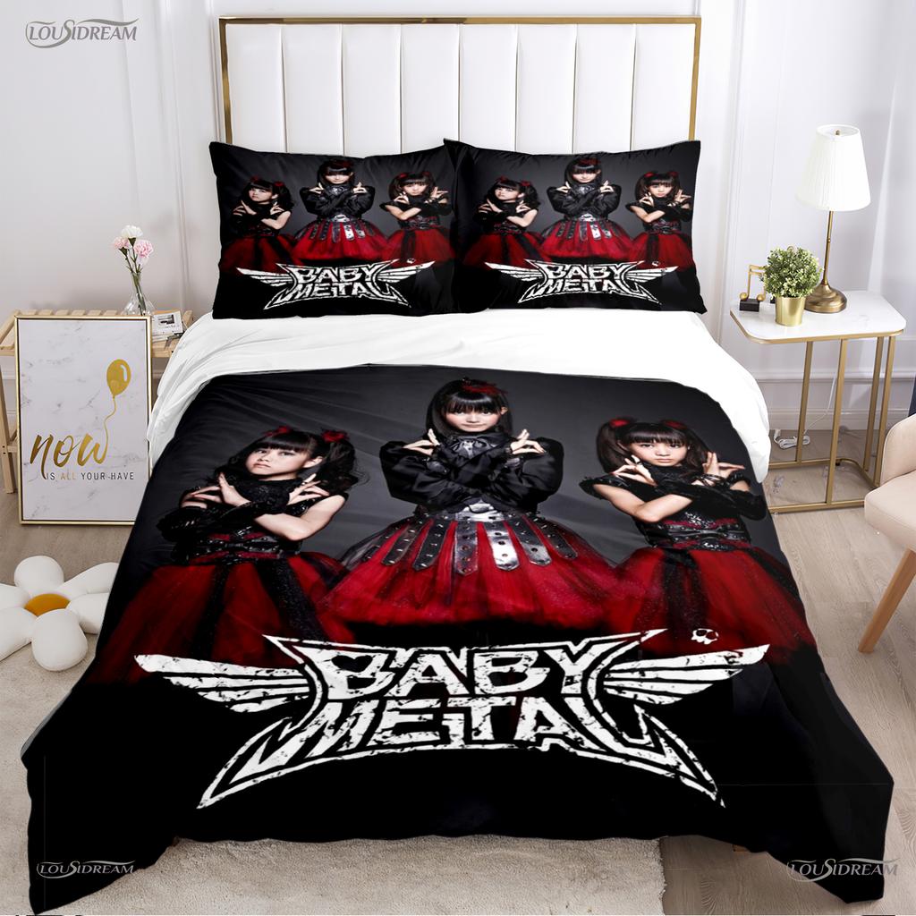 Babymetal kombination Hela säsongen Påslakan Täcke Sängkläder Set Mjukt Täckesöverdrag och Örngott Enkel/Dubbel/Queen/King